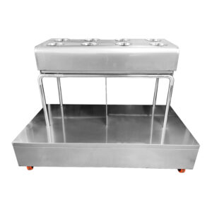 Atril Porta Cubiertos en Acero Inoxidable con 8 Canastas