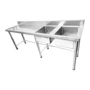 Lavadero 2 Pozas 90 x 230 x 60 Cm 304 Acero Inoxidable