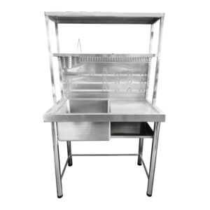 Lavatorio 1 Poza 170 x 100 x 60 Cm 304 con Escurridor Acero Inoxidable