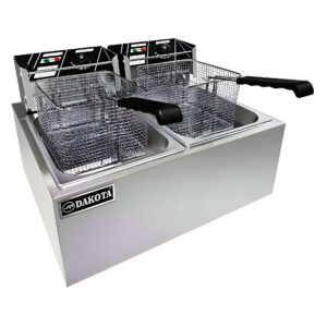 Freidora Electrica 8L 2800Wx2 de Acero Inoxidable y Cesta para Freir EF-802 DAKOTA